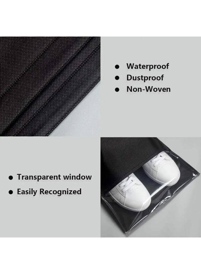 15 Pieces Dust Proof Travel Shoe Bags Transparent Drawstring Storage Bag Dustproof Handbag Cover,32 x 44cm - Image 3