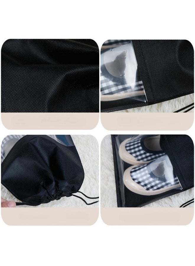 15 Pieces Dust Proof Travel Shoe Bags Transparent Drawstring Storage Bag Dustproof Handbag Cover,32 x 44cm - Image 4