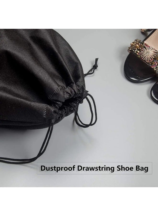 15 Pieces Dust Proof Travel Shoe Bags Transparent Drawstring Storage Bag Dustproof Handbag Cover,32 x 44cm - Image 2