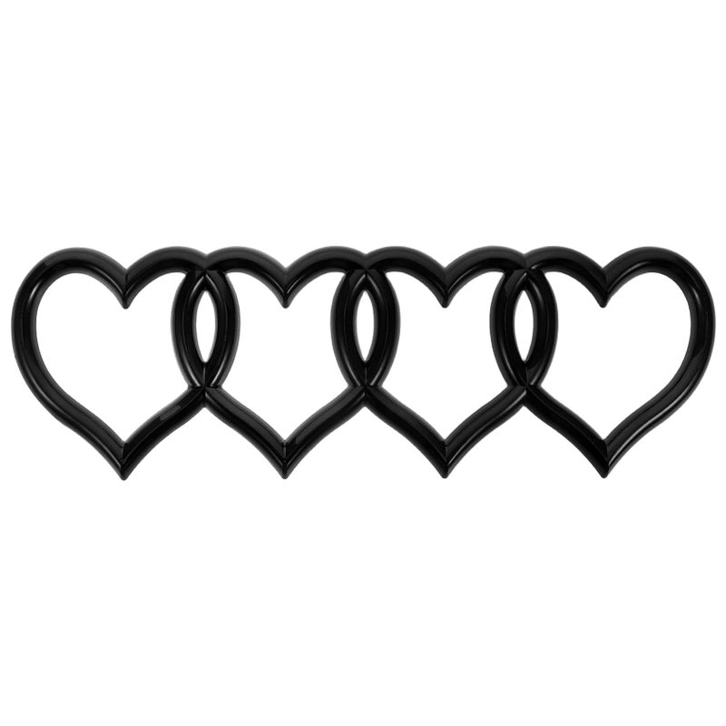 Black Glossy 3D Love Shaped Rear Trunk Emblem Sticker For Vehicle Decoration - Image 2
