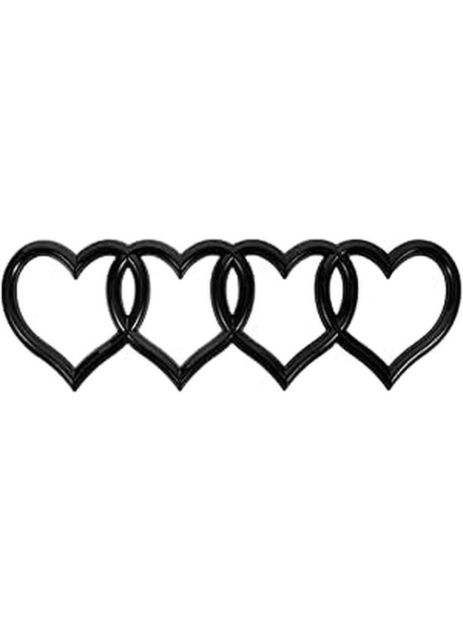 Black Glossy 3D Love Shaped Rear Trunk Emblem Sticker For Vehicle Decoration - Image 1