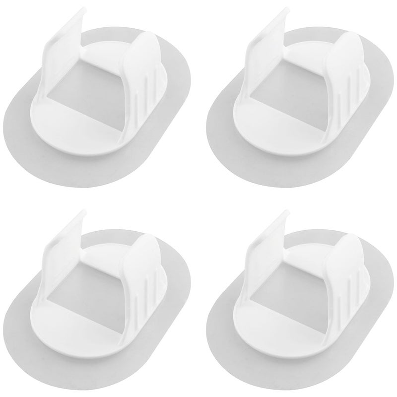 WHYHKJ 4PCS Selfadhesive Nodrill Washing Machine Drain Hose Holder White Pipe Fixing Clamp Flexible Laundry Sink Drain Hose Clip keeping the end of the drain hose within the drainage area