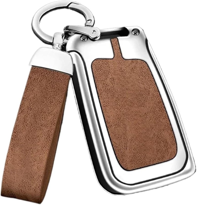Silver Brown Key Cover Case Compatible For Skoda Superb 2 3 Series A7 - Image 1