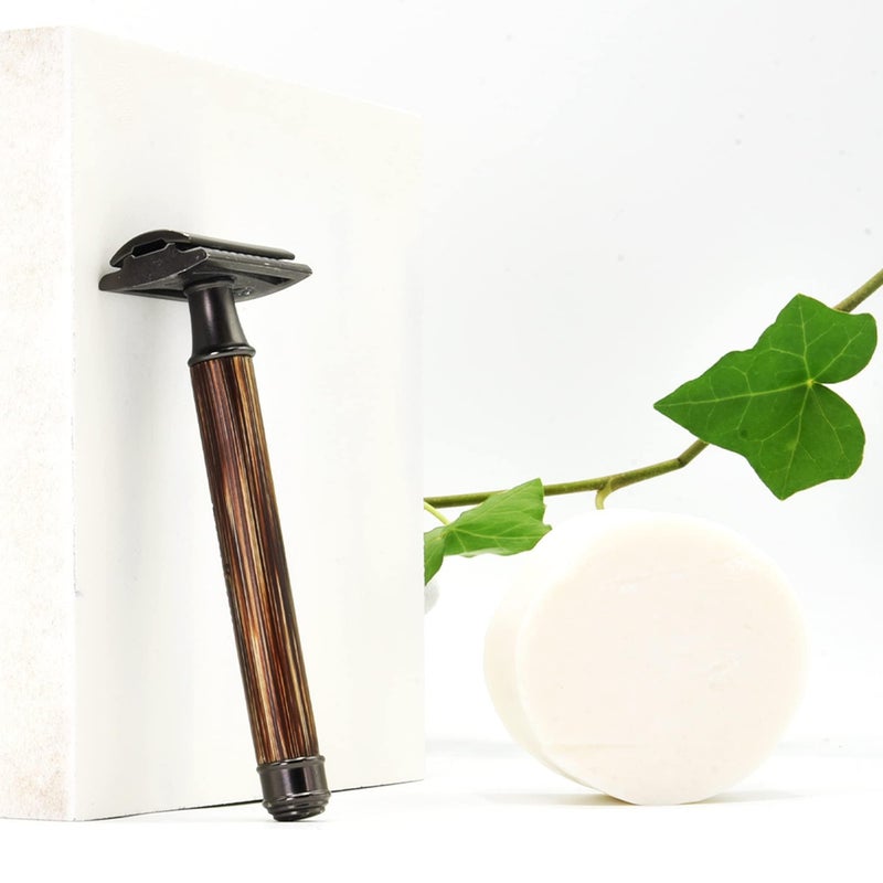 Bambaw Single Blade Razors for Men & Women, Bamboo Razor with 5 Blades, Double Edge Safety Razor, Eco-Friendly, Reusable & Plastic Free â€“ Slim Bamboo Black - Image 5