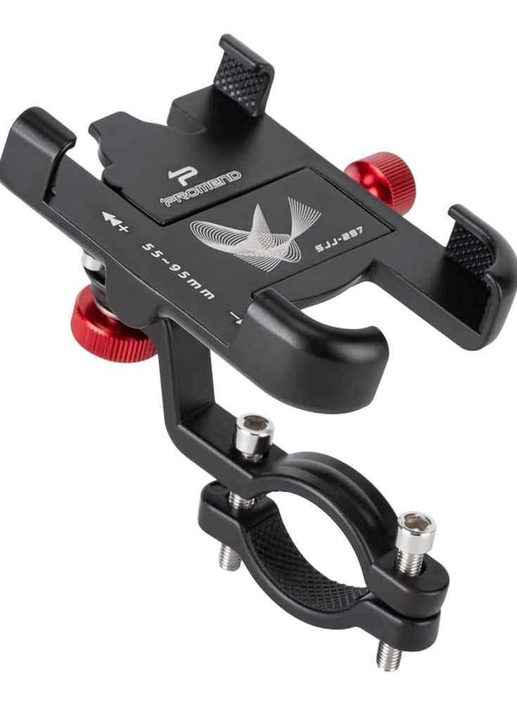 M MIAOYAN Bike Phone Mount Holder - Aluminium Bicycle & Motorcycle Phone Holder Adjustable, Anti Slip Bike Electrical Device Mounts - Image 1