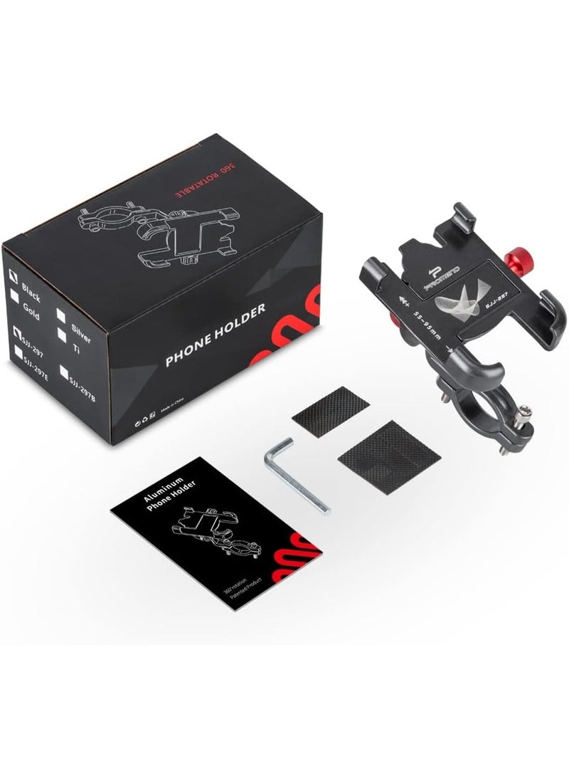 M MIAOYAN Bike Phone Mount Holder - Aluminium Bicycle & Motorcycle Phone Holder Adjustable, Anti Slip Bike Electrical Device Mounts - Image 2