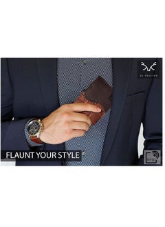 AL FASCINO Multi Color Brown wallet Purse for Men Leather men's Wallets for Men Stylish Genuine rfid wallet Men's Wallet genuine leather wallet men's wallets bifold leather. Slim Wallet Smart purse  - Image 5
