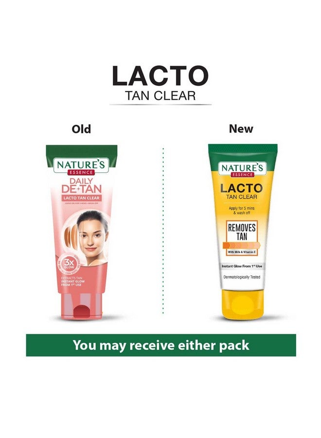 Nature's Essence ناتشرز إيسنس لاكتو تان كلير - ضعها لمدة 5 دقائق واغسلها لإزالة السمرة بالحليب وفيتامين E توهج فوري من الاستخدام الأول مختبر جلدياً، 100 جرام - Image 2