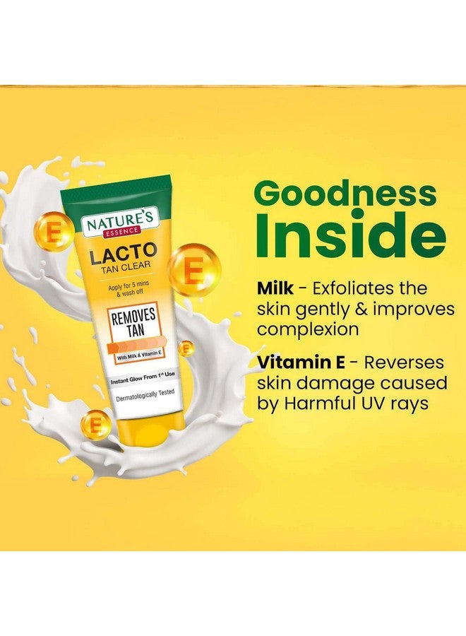 Nature's Essence ناتشرز إيسنس لاكتو تان كلير - ضعها لمدة 5 دقائق واغسلها لإزالة السمرة بالحليب وفيتامين E توهج فوري من الاستخدام الأول مختبر جلدياً، 100 جرام - Image 5