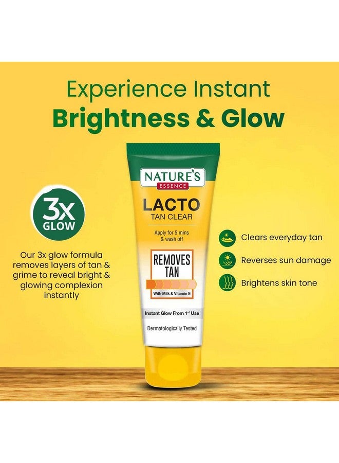 Nature's Essence ناتشرز إيسنس لاكتو تان كلير - ضعها لمدة 5 دقائق واغسلها لإزالة السمرة بالحليب وفيتامين E توهج فوري من الاستخدام الأول مختبر جلدياً، 100 جرام - Image 4