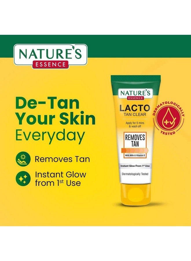 Nature's Essence ناتشرز إيسنس لاكتو تان كلير - ضعها لمدة 5 دقائق واغسلها لإزالة السمرة بالحليب وفيتامين E توهج فوري من الاستخدام الأول مختبر جلدياً، 100 جرام - Image 3