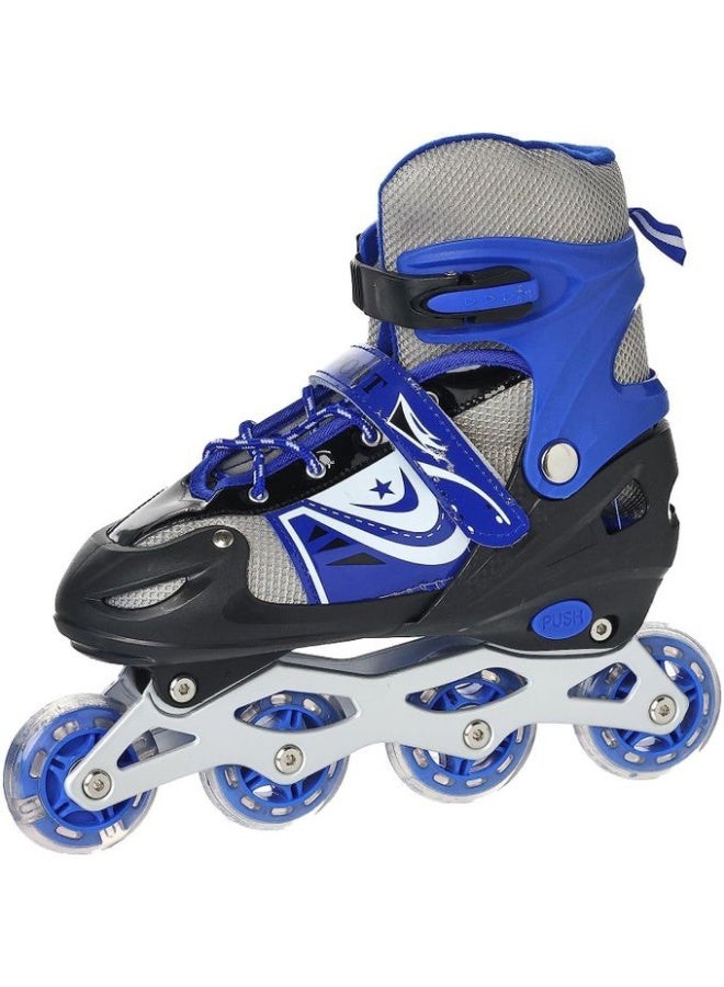 Zain Adjustable Sports Skates with LED Lights, Single Row, 4 Wheels - Image 2