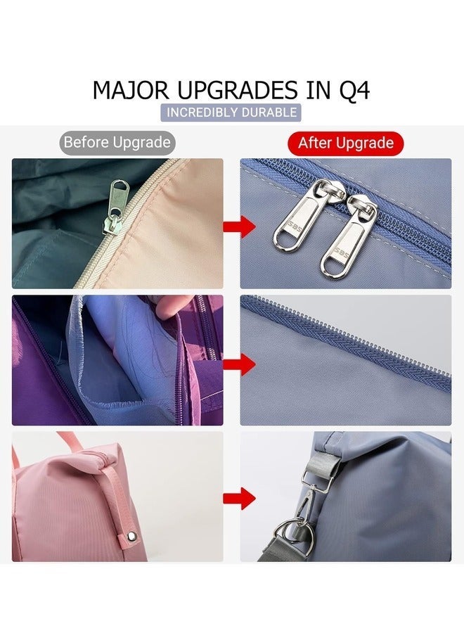 MYK Large Capacity Folding Travel Bag with Luggage Sleeve Shoulder Travel Duffle Bags for Women Expandable Weekender Carry On Overnight Bags Gym Tote Bag with Dry and Wet Separation Purple color - Image 4