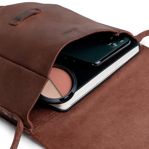 Hide & Drink, Prisma Shoulder Bag, Vintage Purse, Phone Organizer, Wallet Pouch, Accessories, Full Grain Leather, Handmade, Bourbon Brown - Image 3
