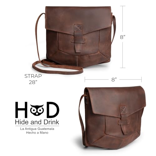 Hide & Drink, Prisma Shoulder Bag, Vintage Purse, Phone Organizer, Wallet Pouch, Accessories, Full Grain Leather, Handmade, Bourbon Brown - Image 4