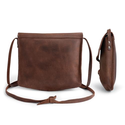 Hide & Drink, Prisma Shoulder Bag, Vintage Purse, Phone Organizer, Wallet Pouch, Accessories, Full Grain Leather, Handmade, Bourbon Brown - Image 2