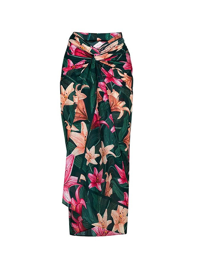 SISGL بدلة سباحة نسائية مكونة من قطعتين مع غطاء شاطئي وتنورة طويلة لملابس السباحة فستان شاطئي نسائي عتيق بدلة سباحة عتيقة ملابس ركوب الأمواج صيفية - Image 3