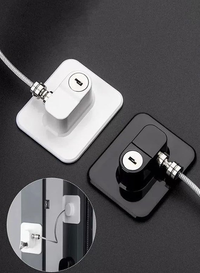 QUEBERS Child Safety Cabinet Lock with Key Lock,Cabinet Restrictor Cable for Baby and Toddler Lock for Cupboards, Drawers, Fridge, Wardrobe - Image 3