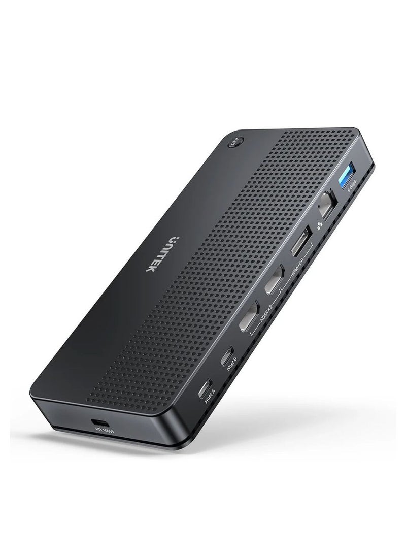 UNITEK UNITEK Universal Dual 4K KVM Docking Station with 12-in-1