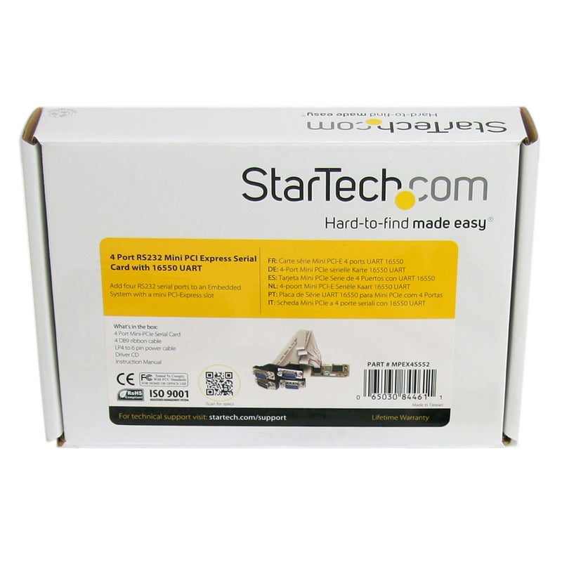 Startech.com StarTech.com 4 Port RS232 Mini PCI Express Serial Card w/ 16650 UART (MPEX4S552)  - Image 3