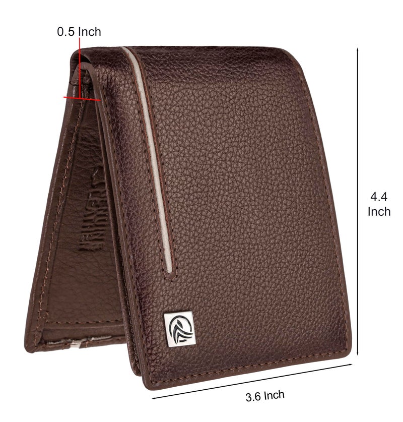 ANTONIO VALERIA Scott Coffee Brown/Sand Leather Wallet for Men - Image 5