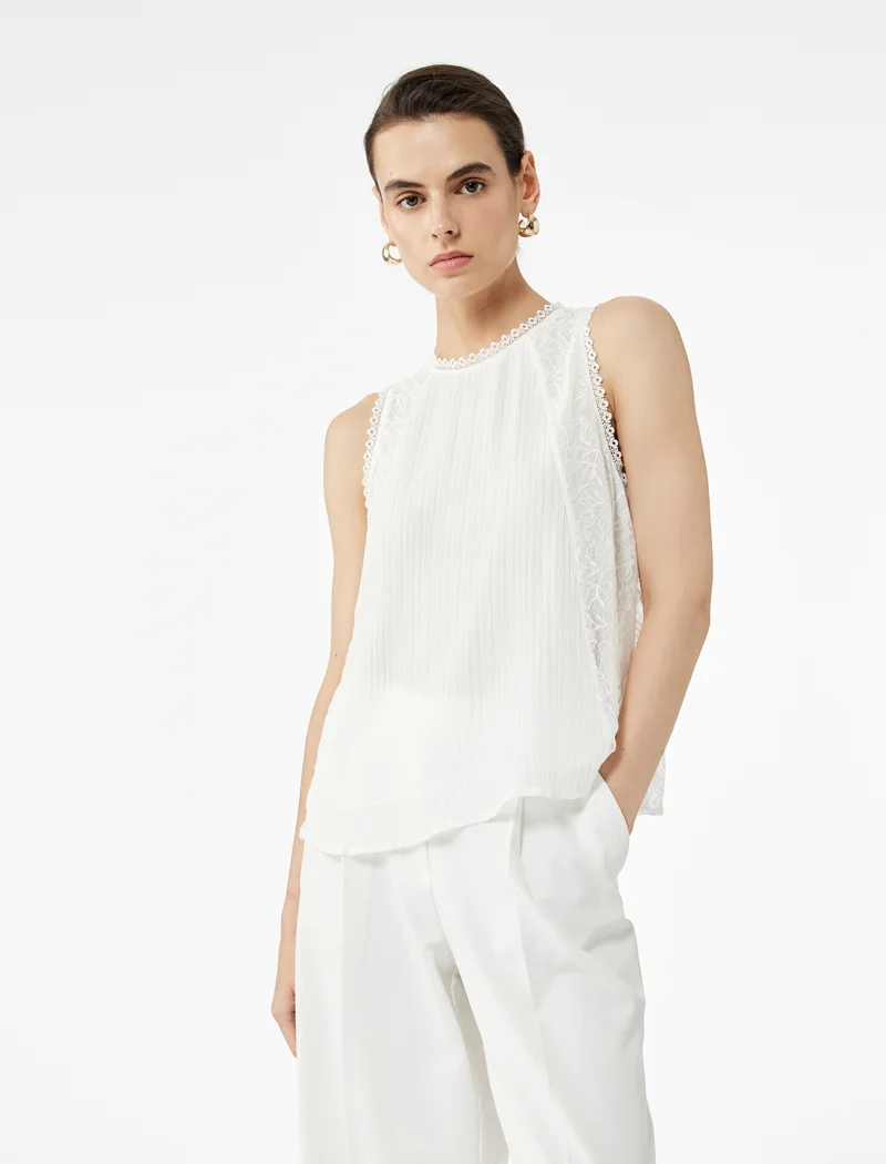 KOTON Tulle Sleeveless Blouse