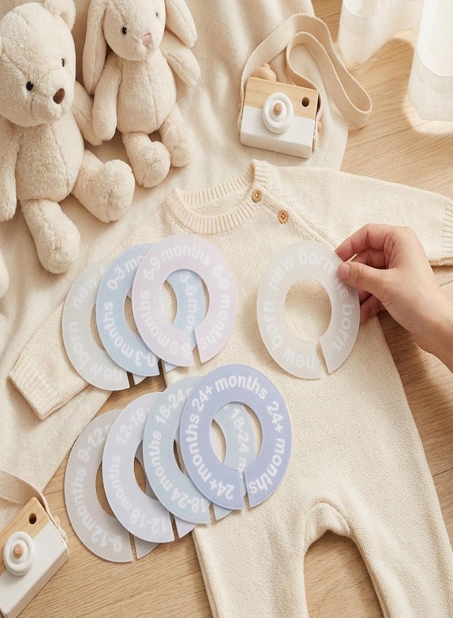 LUSTRIB Set of 8 Pcs Round Baby Closet Dividers for 0-24 Months Clothes, Double-Sided ABS Plastic Baby Clothes Organizer Dividers, Baby Hanger Organizer by Months for Nursery Closet Organizer & Decor - Image 3