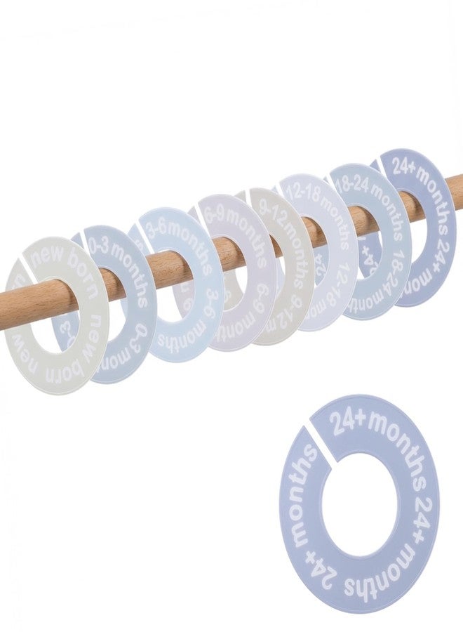 LUSTRIB Set of 8 Pcs Round Baby Closet Dividers for 0-24 Months Clothes, Double-Sided ABS Plastic Baby Clothes Organizer Dividers, Baby Hanger Organizer by Months for Nursery Closet Organizer & Decor - Image 1