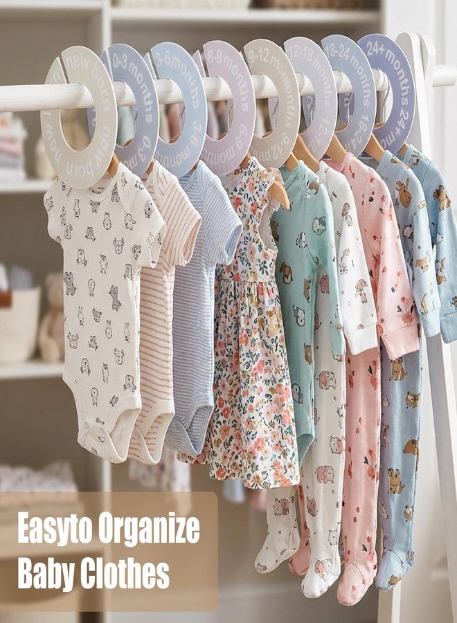 LUSTRIB Set of 8 Pcs Round Baby Closet Dividers for 0-24 Months Clothes, Double-Sided ABS Plastic Baby Clothes Organizer Dividers, Baby Hanger Organizer by Months for Nursery Closet Organizer & Decor - Image 5