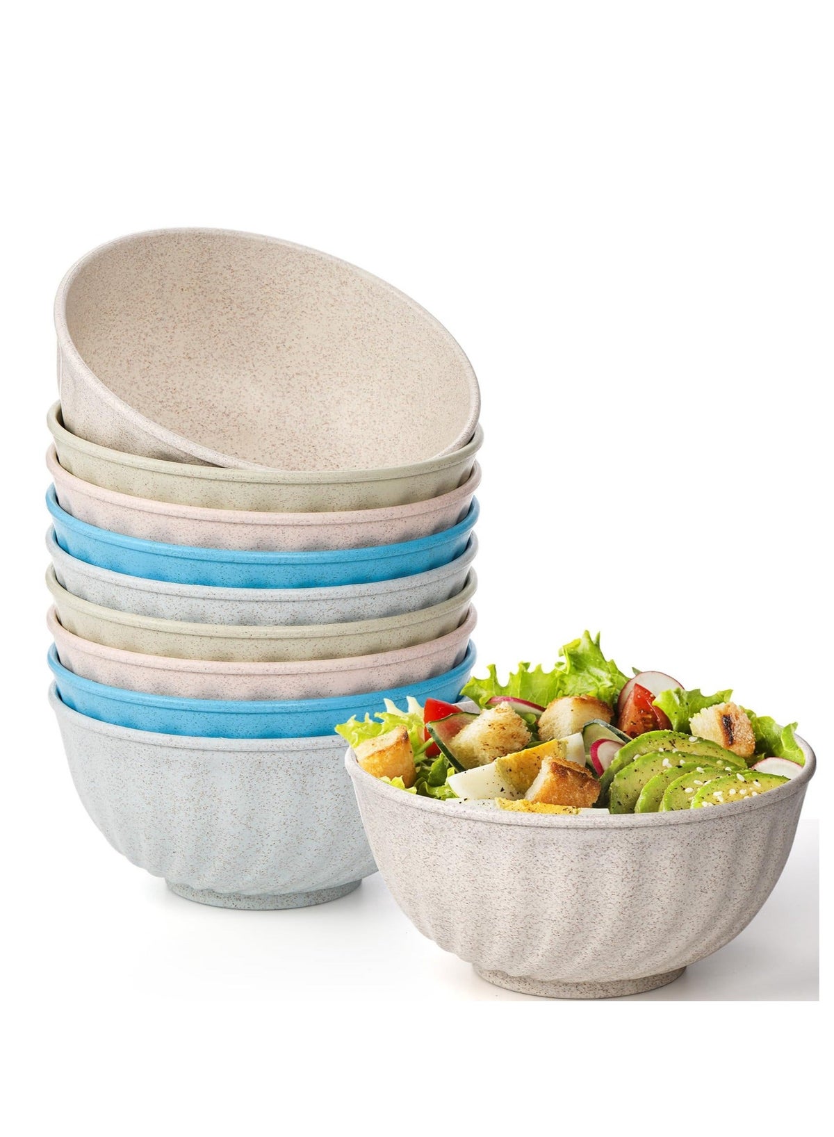 Generic 10 Pack Wheat Straw Cereal Bowls, Lightweight Unbreakable ...