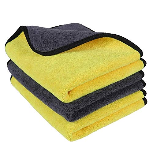 Four Season Ultra-Thick Double Sided 600 GSM Microfiber Car Cleaning Cloth for Detailing & Polishing for Car,Home & Kitchen,Mobile,Laptop,Office-Lint Free Dual Layer Super Absorbent Towel (3) - Image 1