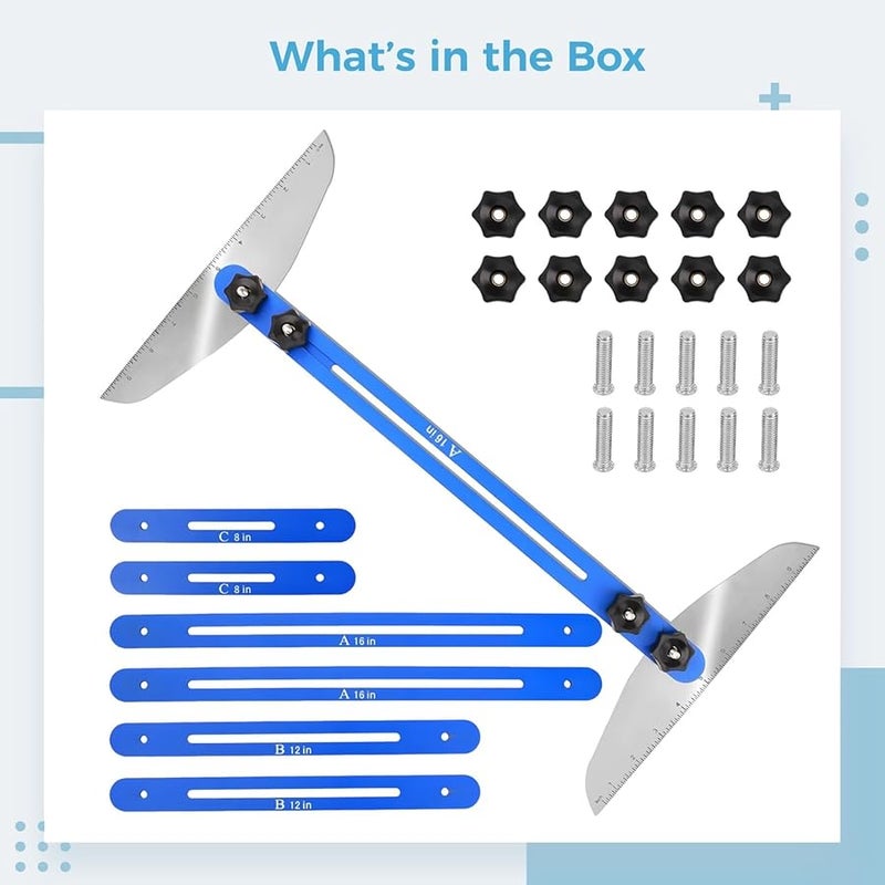 Stair Gauge Template Tool with Adjustable Folding Ruler for Precision Measuring and Drywall Cutting - Image 4