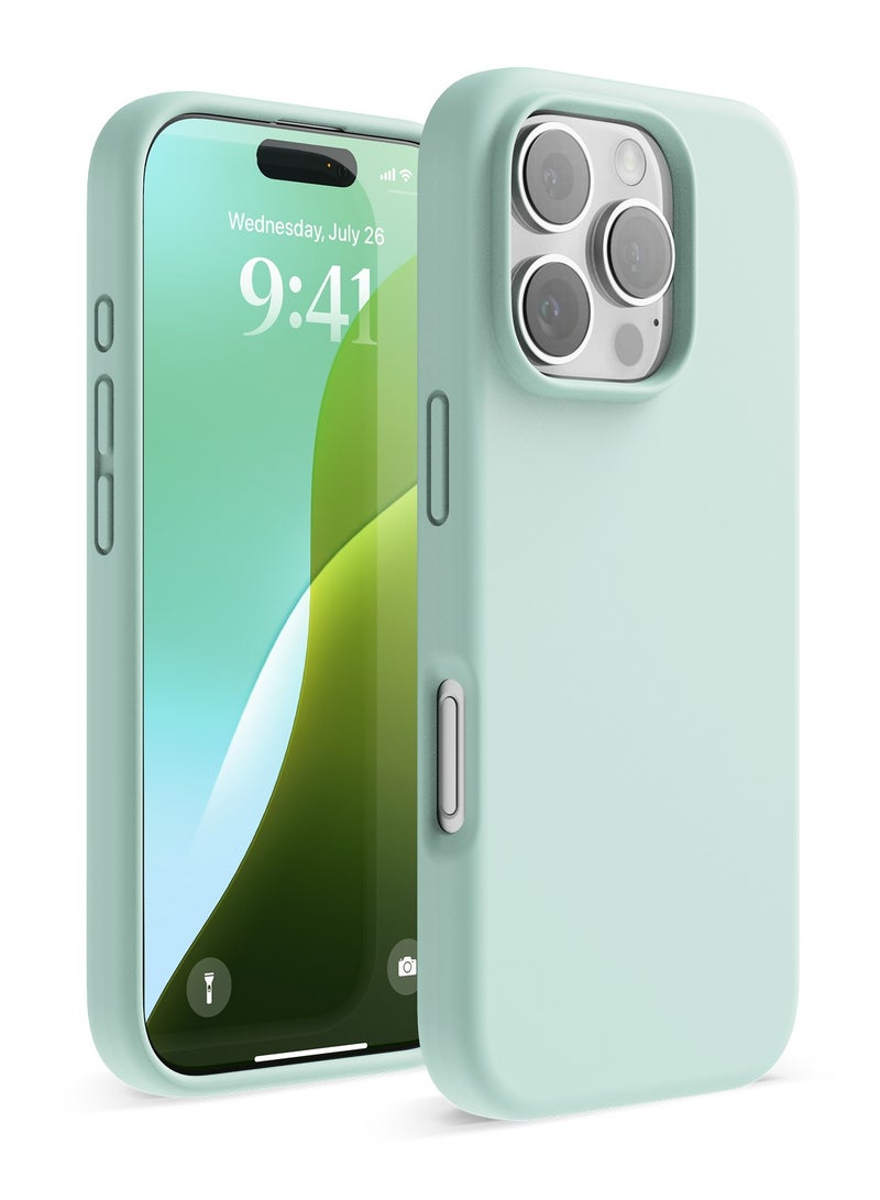 Elago Liquid Silicone for iPhone 16 PRO Case Cover Full Body Protection, Shockproof, Slim, Anti-Scratch Soft Microfiber Lining - Mint