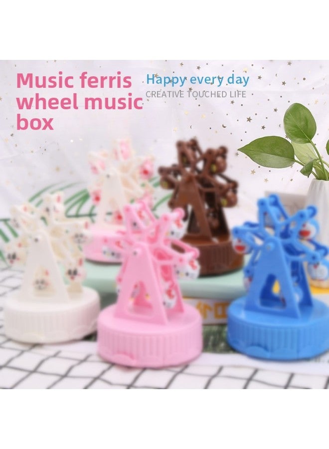 Happy Ferris Wheel Cartoon Music Box Rotating Music Box Decorative Boutique Children's Birthday Cake Ornaments Small Gifts-Color:Doraemon  - Image 4