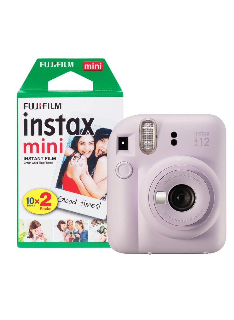 Instax - Fujifilm Instax Mini 12 Instant Camera - Lilac Purple + 20 Film - Image 1