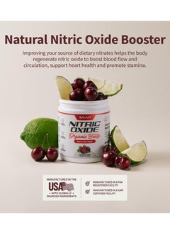 SNAP SUPPLEMENTS Nitric Oxide Organic Beets+Pomegranate+Red Spinach 3 in 1 Circulation Superfood, Cherry-Lime  Flavor - 250g 8.8oz Dietary Supplements  - Image 4