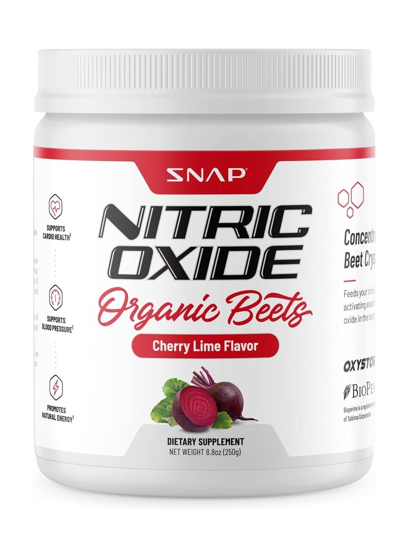 سناب للمكملات الغذائية أكسيد النيتريك العضوي بنجر بنكهة الكرز والجير يدعم ضغط الدم وصحة القلب | 250 جرام مكمل غذائي - Image 1