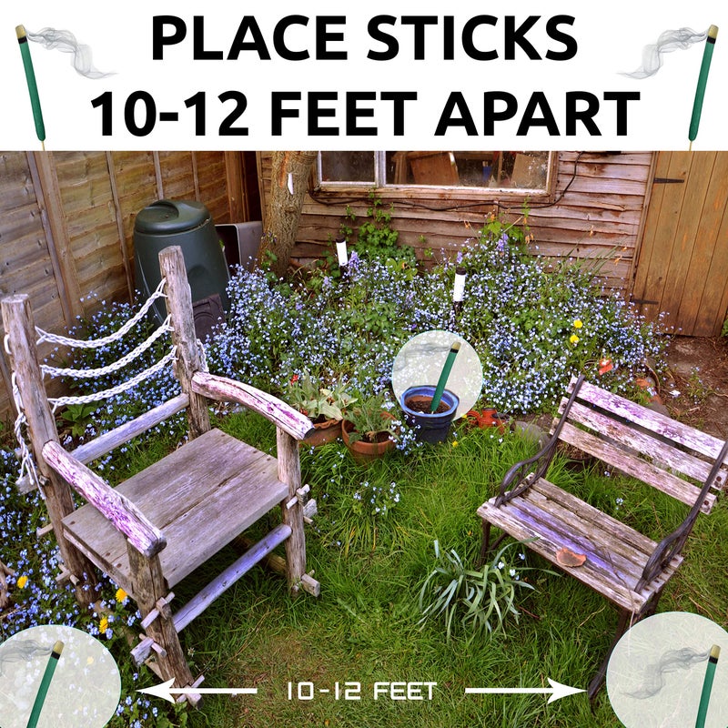 W4W Mosquito Repellent Sticks Extra-Thick - Outdoor Use Reaches Up to 10-12 feet - Each Stick Burns for hours - (3 Pack Contains 15 Repellents ) - Image 4