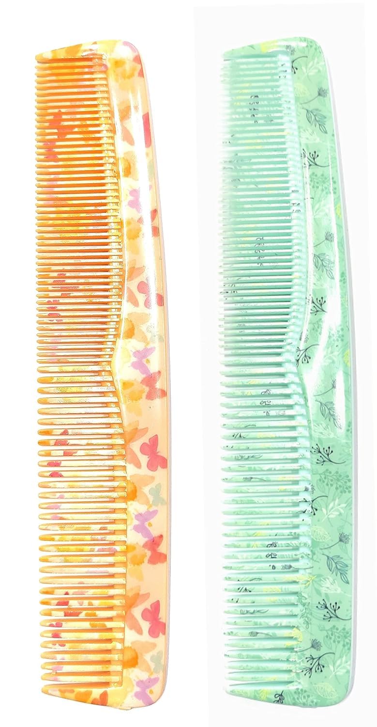 PUTHAK Floral Hair Dressing Big Comb, Family Pack, Hair Comb for Women, Men Printed Dressing Detangling Combo Set ((Combo of 4)) - Image 5