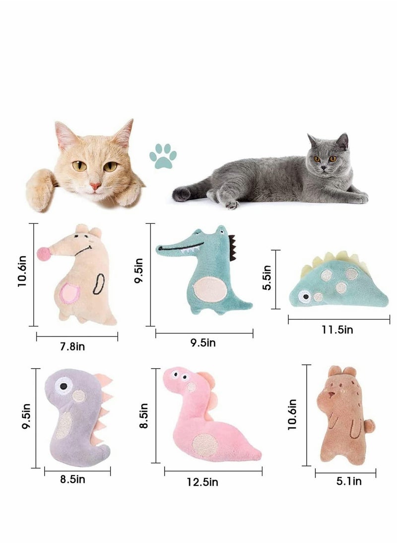 SYOSI - Catnip Toys for Indoor Cats 6 Pcs Cat Toys with Catnip Interactive Kitty Plush Chew Toys, Fun Levels of Interactive Play   Track with Satisfies Kitty¡¯s Hunting, Chasing and Exercising Needs - Image 1