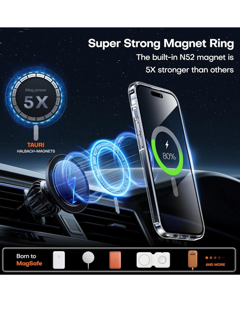 ELTRAZONE [5 in 1] Magnetic Case for iPhone 15 Pro Max [Military Grade Drop Protection], Transparent Slim Fit Designed for Magsafe Case-Clear - Image 4