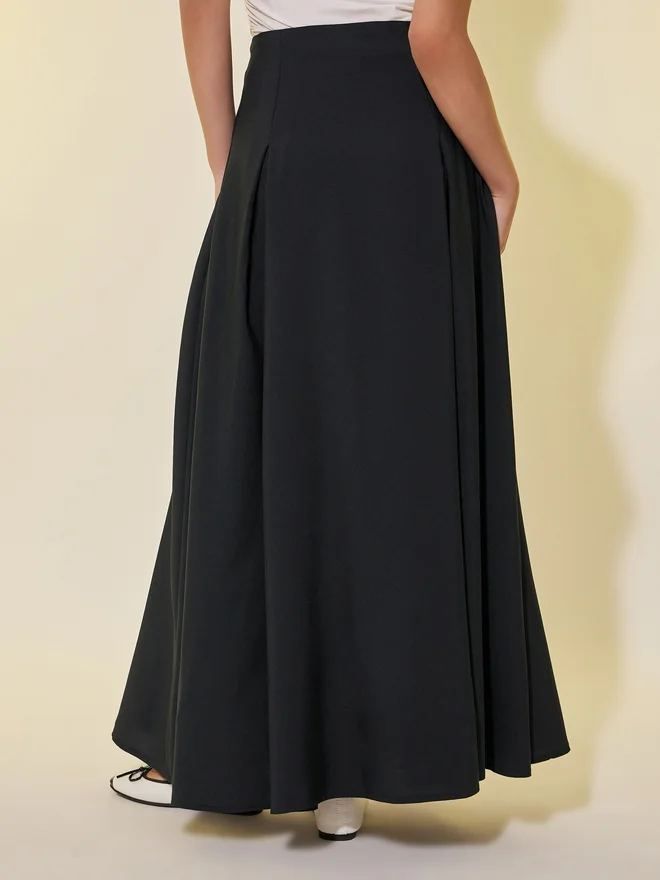 Take Two Take Two Lace Detail Pleated A-Line Maxi Skirt