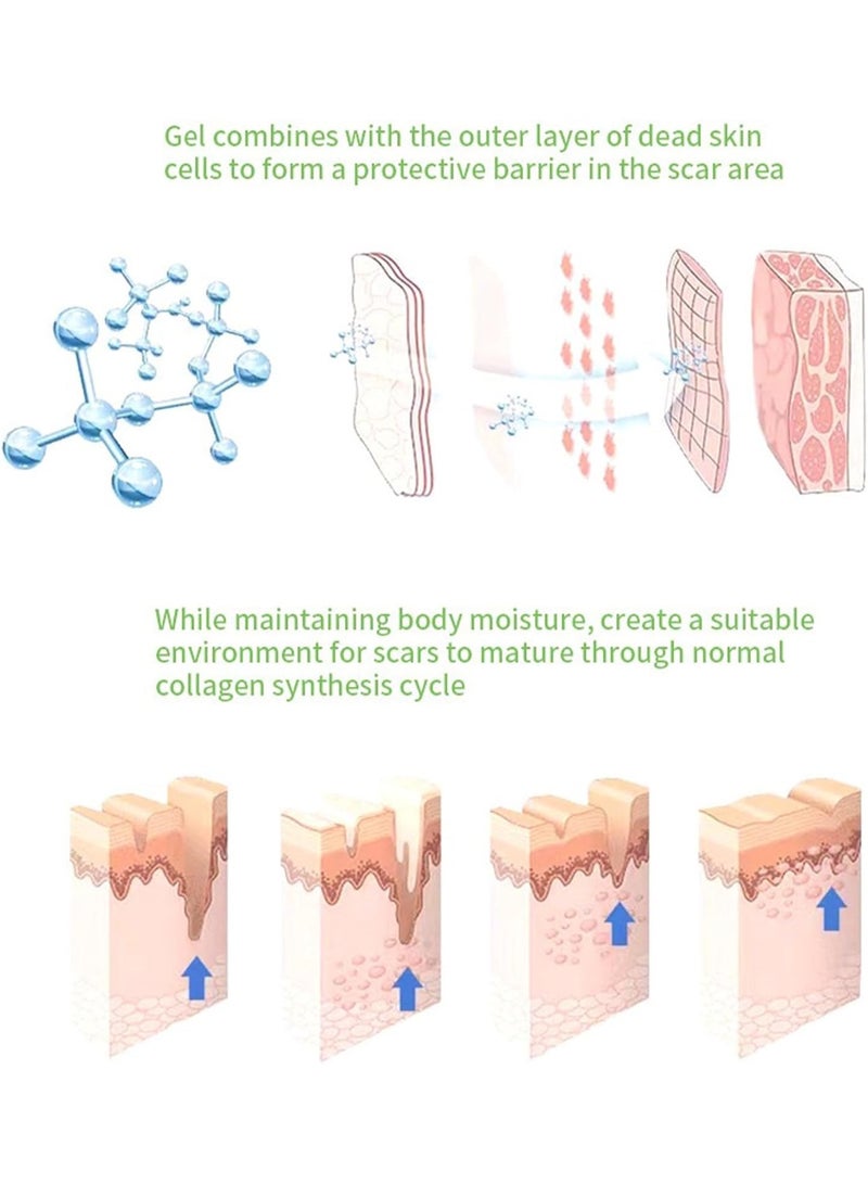 ASMOXA Silicone Scar Gel, Advanced Scar Cream for Surgical Scars, Burns, C-Section, Stretch Marks, Keloids, Fades Old & New Scars, Face & Body Scar Treatment, Smooths & Softens Skin, For Men & Women - Image 4