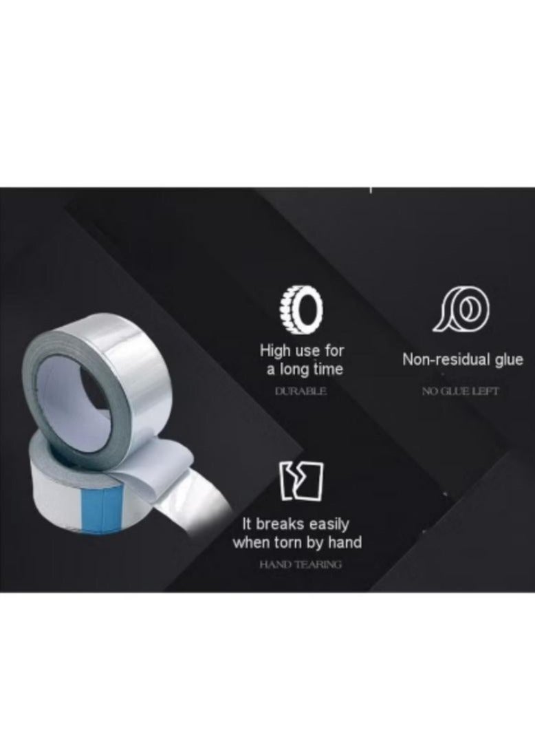 Wide 2 Inch Longth 65 ft Heat Shield Tape Cool Tapes Aluminum Foil Heat Reflective Adhesive Heat Shield Thermal Barrier Foil Tape Self Adhesive Heat Resistant Tape for Hose Kitchen insulation and Auto - Image 2