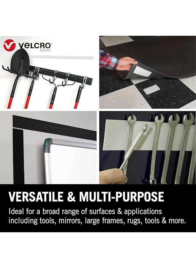 VELCRO Brand Heavy Duty Stick On White Tape 50Mm X 1M Hook And Loop Tape Self Adhesive Strips Fastener Roll Industrial Extra Strong Double Sided Tape Heavy Duty Perfect For Home Office And Garage  - Image 4