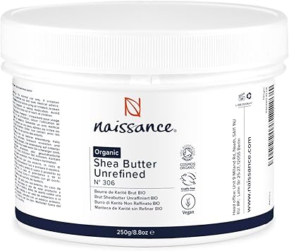 Naissance Organic Shea Butter Unrefined No 306 250g Pure Raw Natural Vegan for Skin Hair Lip Balms Body Butters Moisturiser - Image 1