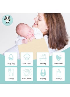 HIPHOP PANDA HIPHOP PANDA 10 Pack 6-Layers Muslin Burp Cloths Large - Durable 100% Cotton - Baby Essentials Extra Absorbent and Soft Boys & Girls Rags for Newborn Registry  - Image 4
