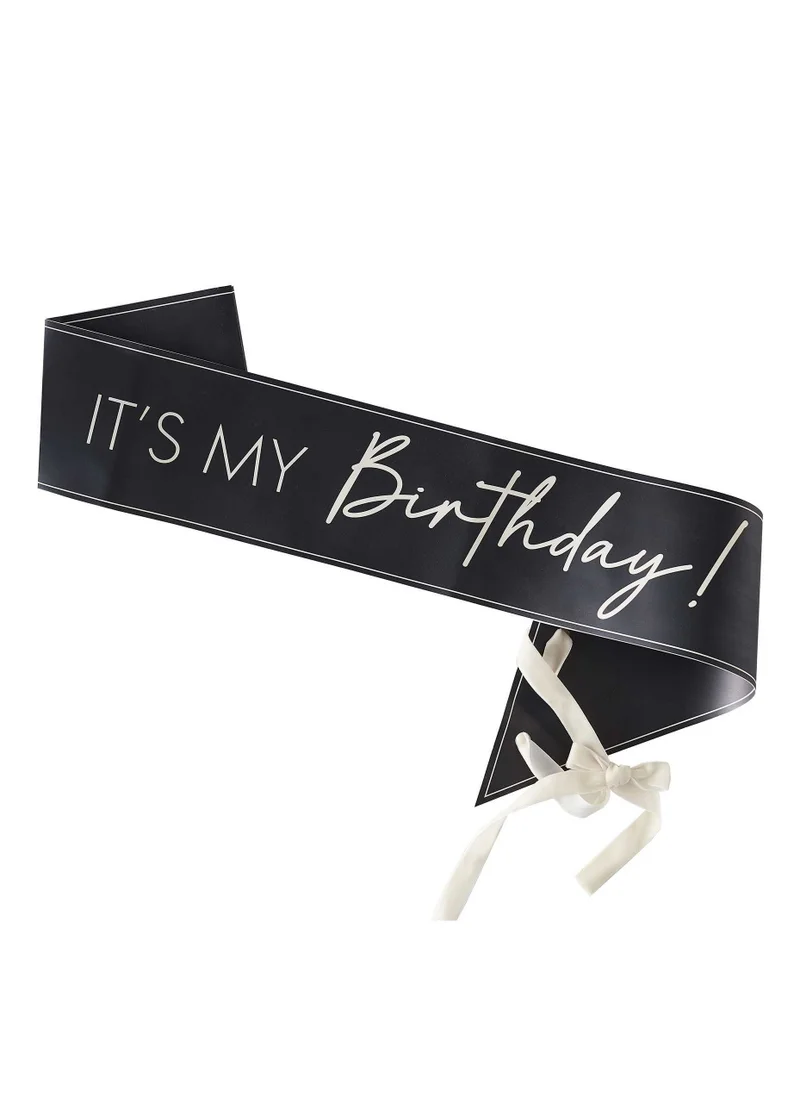 Ginger Ray It's my Birthday Sash - Black and Nude