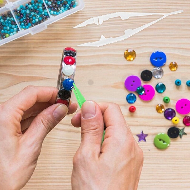 Ergonomic Plastic Tweezers Non-Slip Handles for Jewelry Making Kids Diy Tools - Image 4