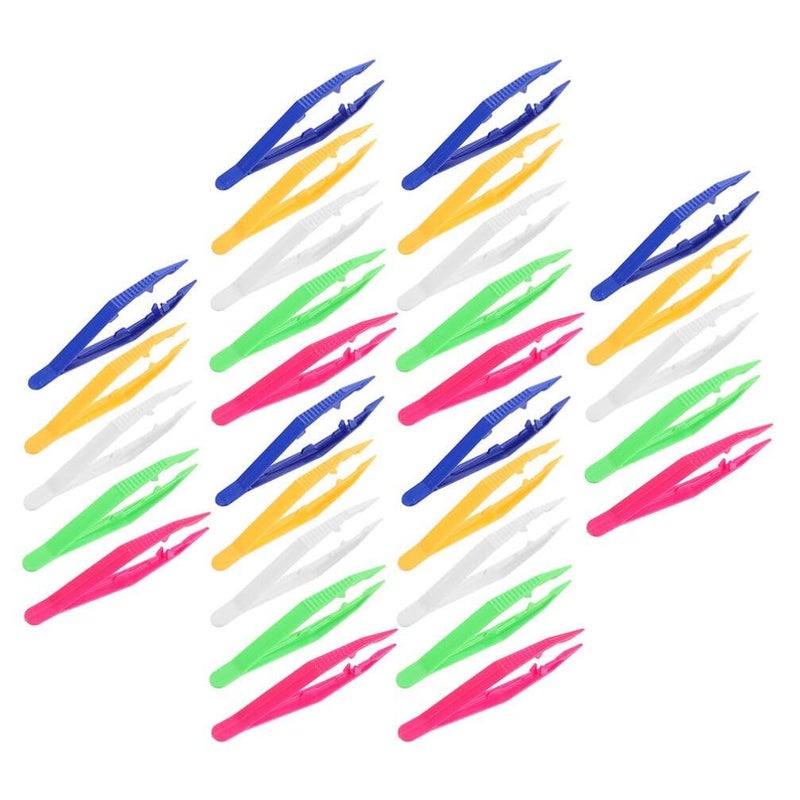 Ergonomic Plastic Tweezers Non-Slip Handles for Jewelry Making Kids Diy Tools - Image 2